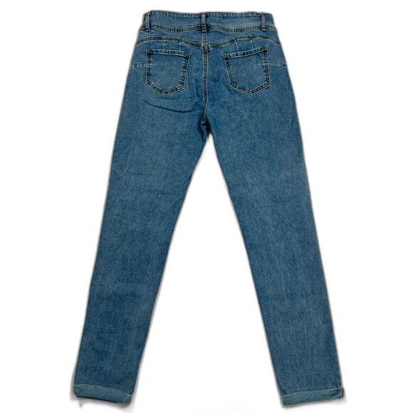 Medium Wash High Waisted Slant Pocket Skinny Jeans Size 8/10 - Picture 7 of 10